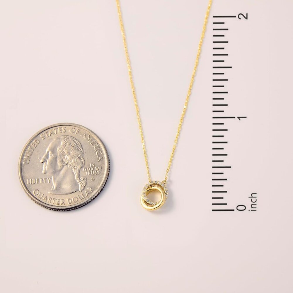 Diamond Interlocking Circle Necklace For Women - image 5